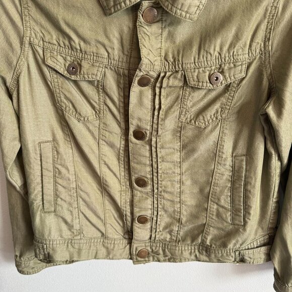 Tahari Womens Olive Green Button Up Lyocell Jacket Small Lightweight Casual - Picture 4 of 13